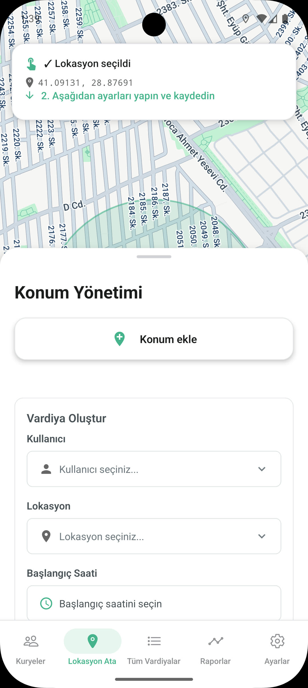 Kurjet Kurye phone screen 2